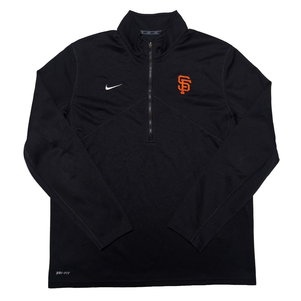 NIKE San Francisco Giants MLB 1/2 Zip Pullover Mens XL Black Jacket